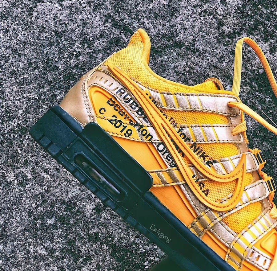 Off-White x Nike Air Rubber Dunk "University Gold"