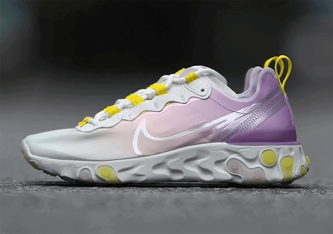 Nike Gives the React Element 55 a Gradient Purple and Yellow Color Scheme