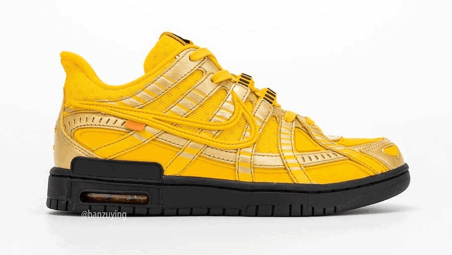 Off-White x Nike Air Rubber Dunk "University Gold"