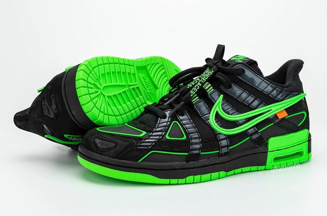 A Better Look At The Off-White X Nike Air Rubber Dunk Green Strike