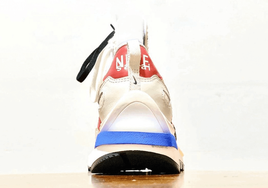 Official Look at the sacai x Nike VaporWaffle "Game Royal/Red"