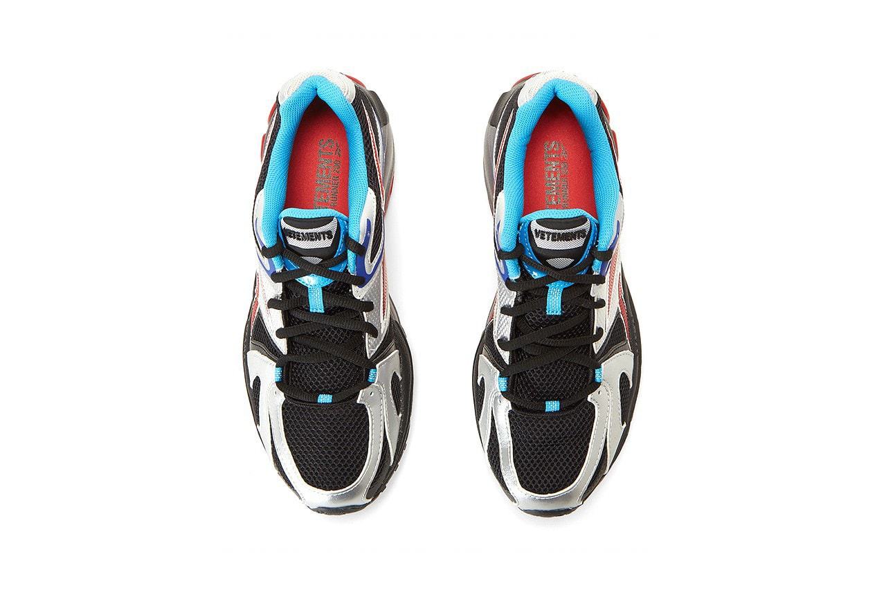 Vetements Reebok Spike Runner Red Blue Silver Details
