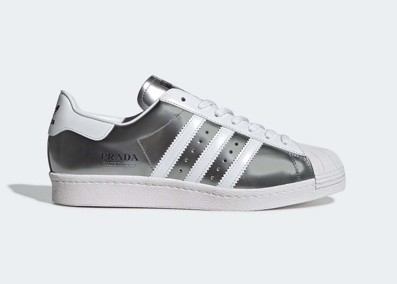 Prada adidas Superstar Silver Metallic