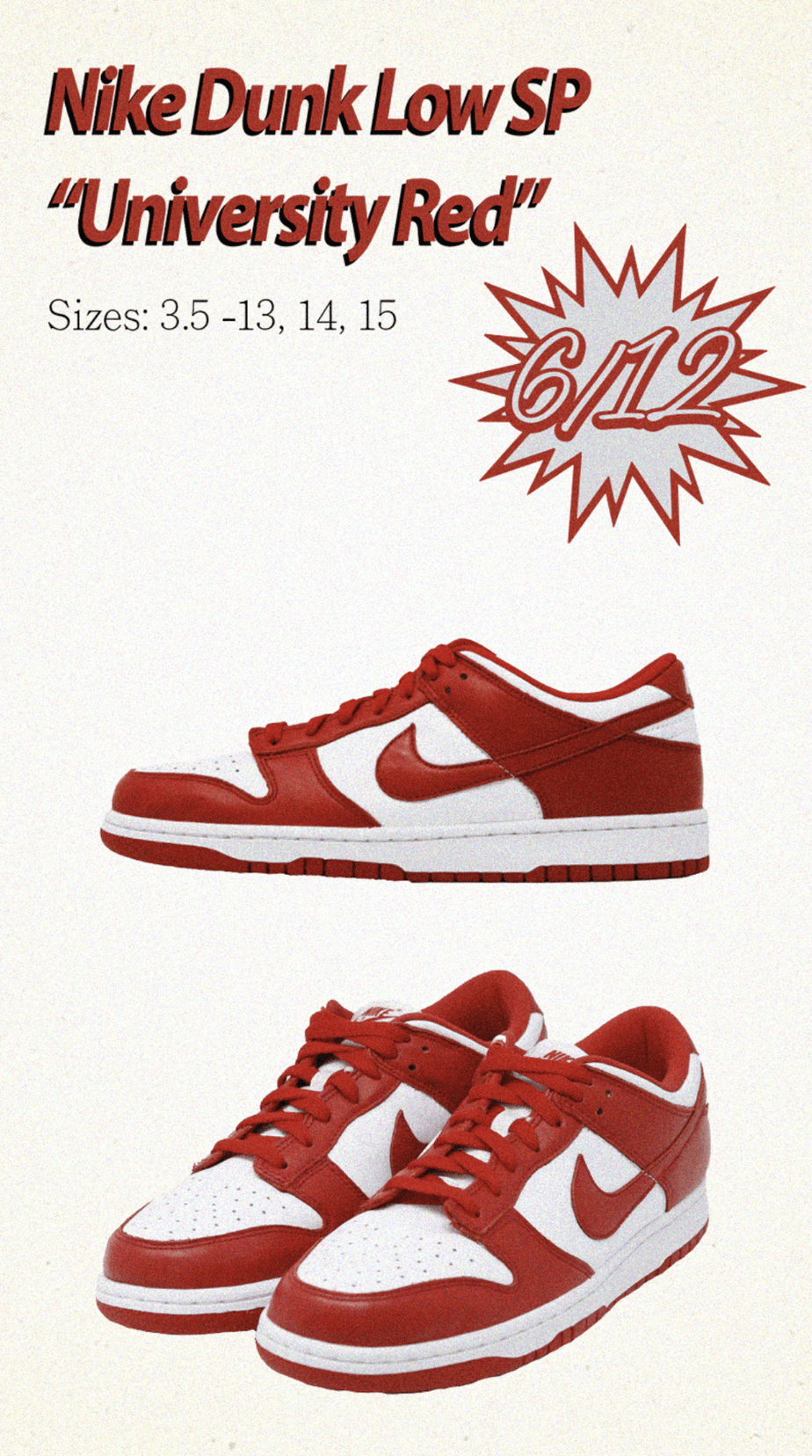 Nike Dunk Low "University Red"