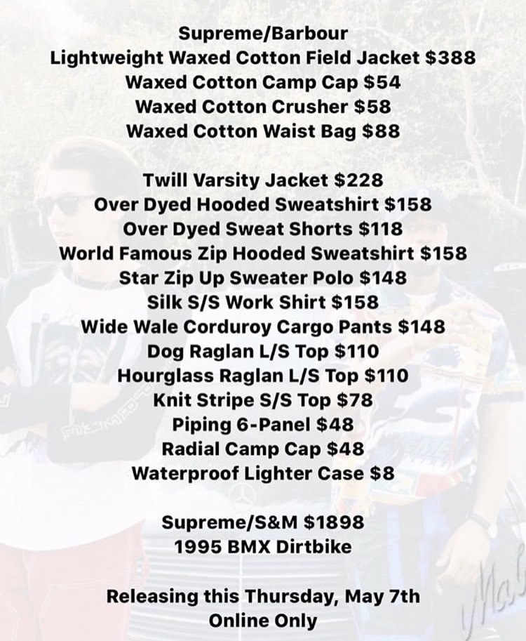 Supreme Ss20 Week 11 Retails