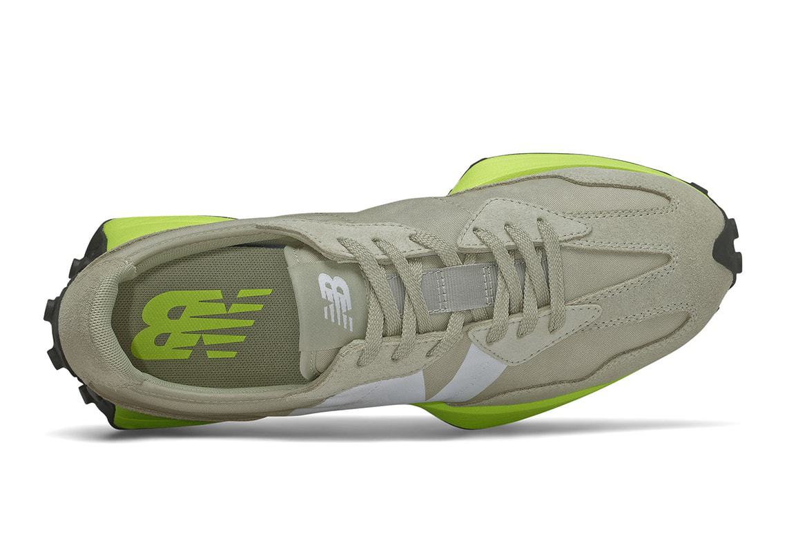 New Balance 327 Grey Neon Green