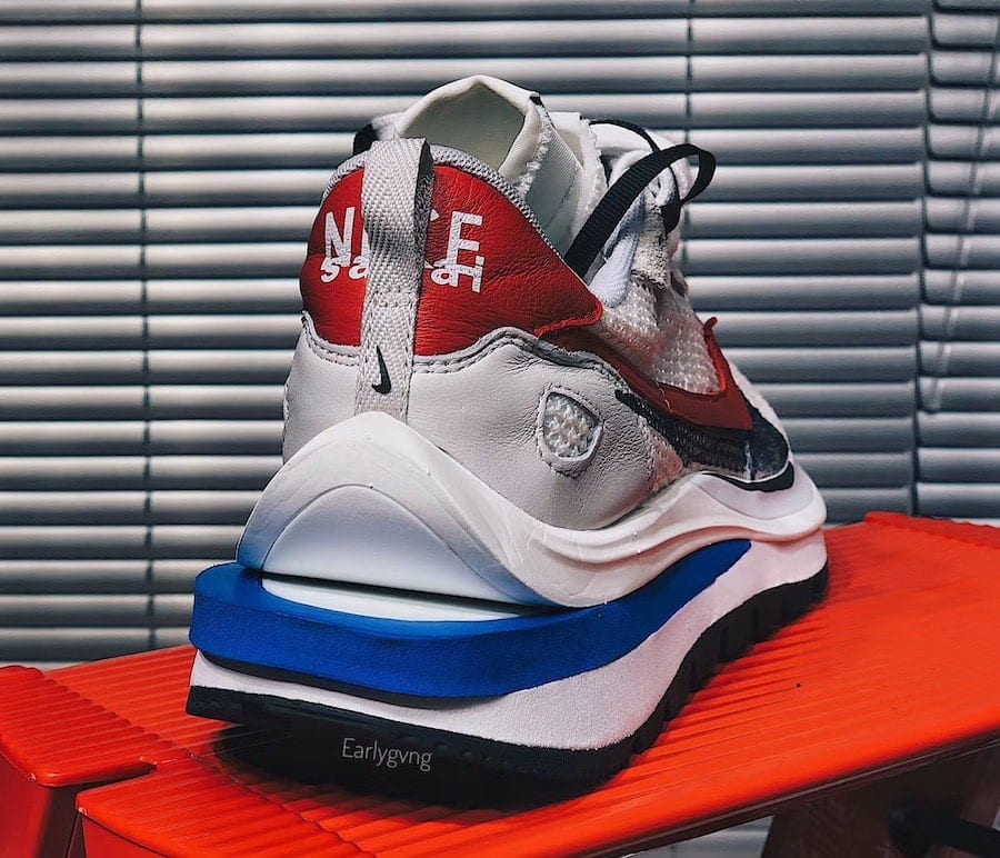 Official Look at the sacai x Nike VaporWaffle "Game Royal/Red"