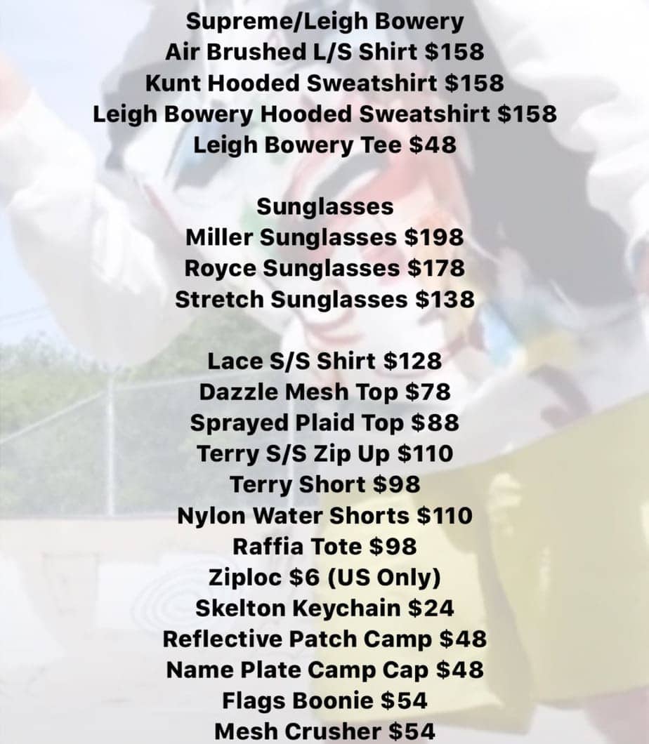 Supreme SS20 Week 17 Droplist