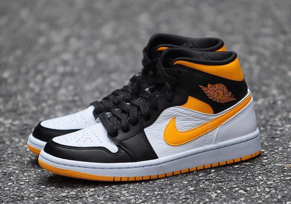 Air Jordan 1 Mid Black Yellow