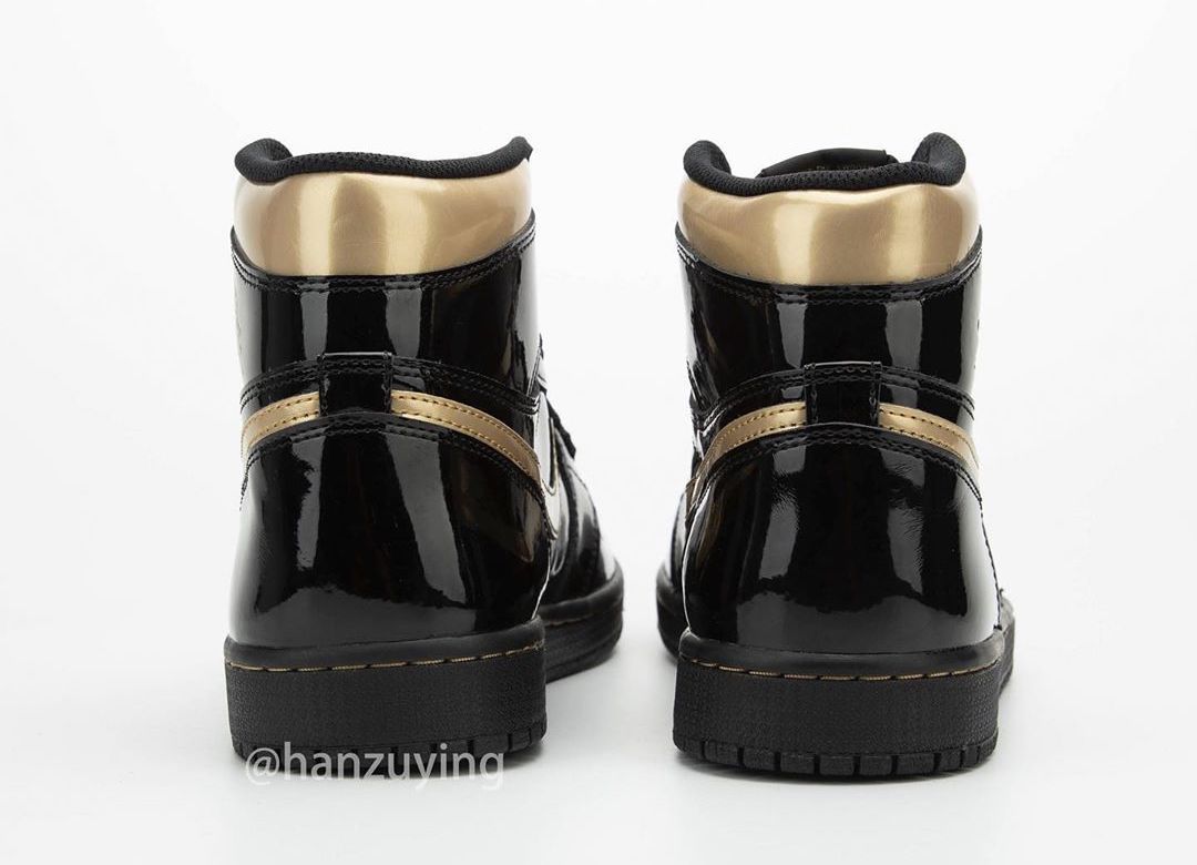 Air Jordan 1 High Black Metallic Gold Patent