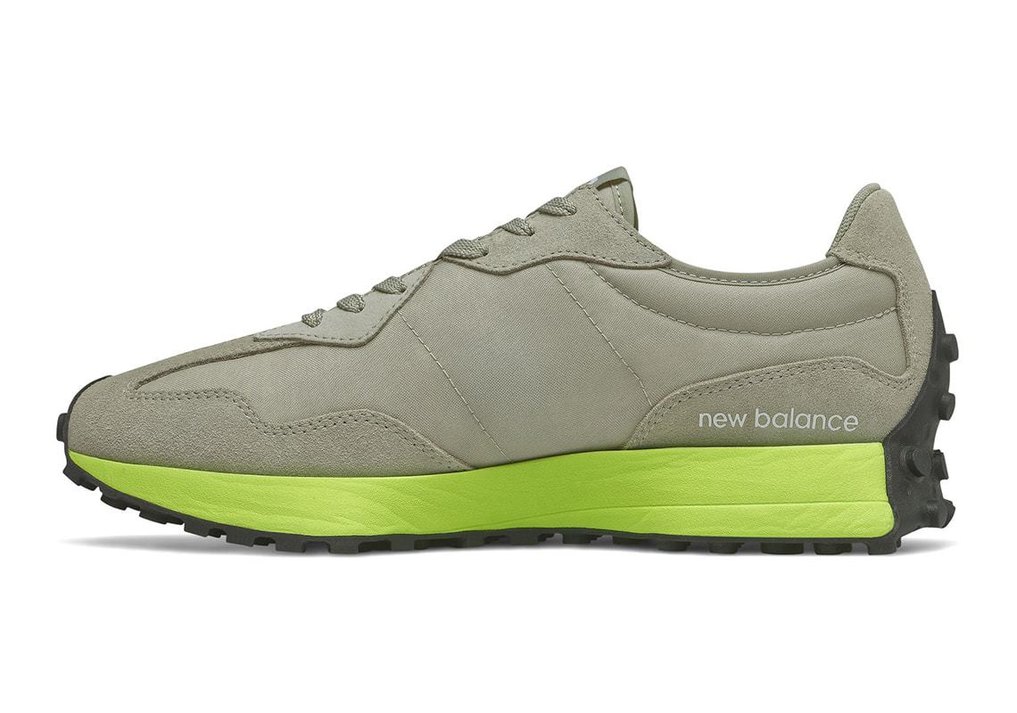 New Balance 327 Grey Neon Green