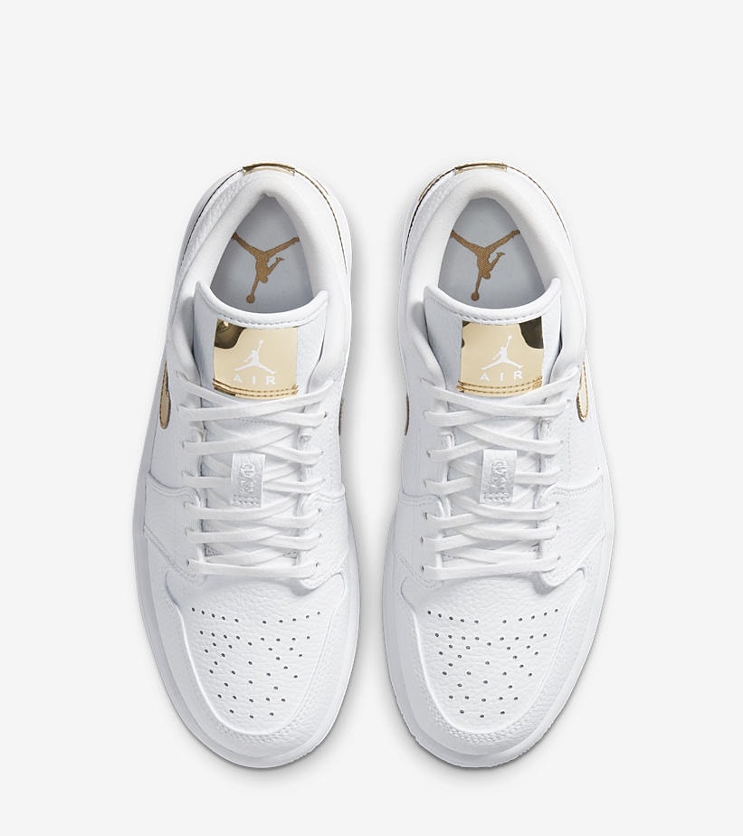 Official Look at the White/Metallic Gold Air Jordan 1 Low