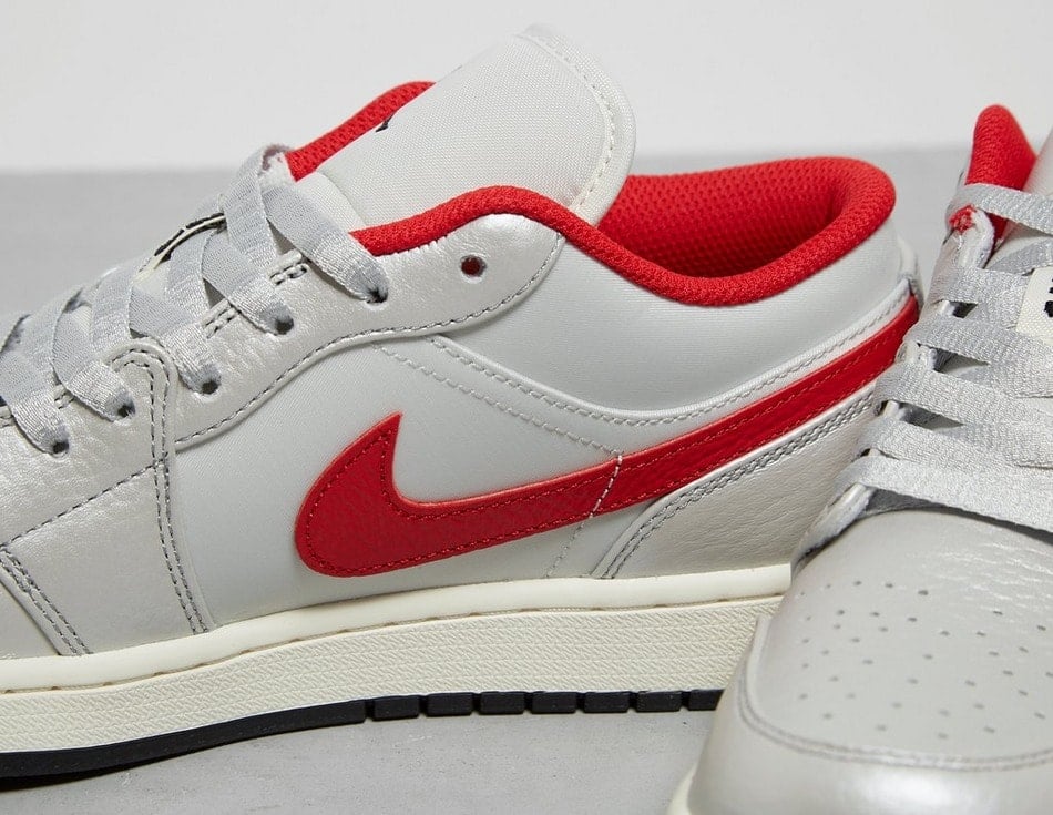 Detailed Look: Air Jordan 1 Low "Metallic Silver Red"