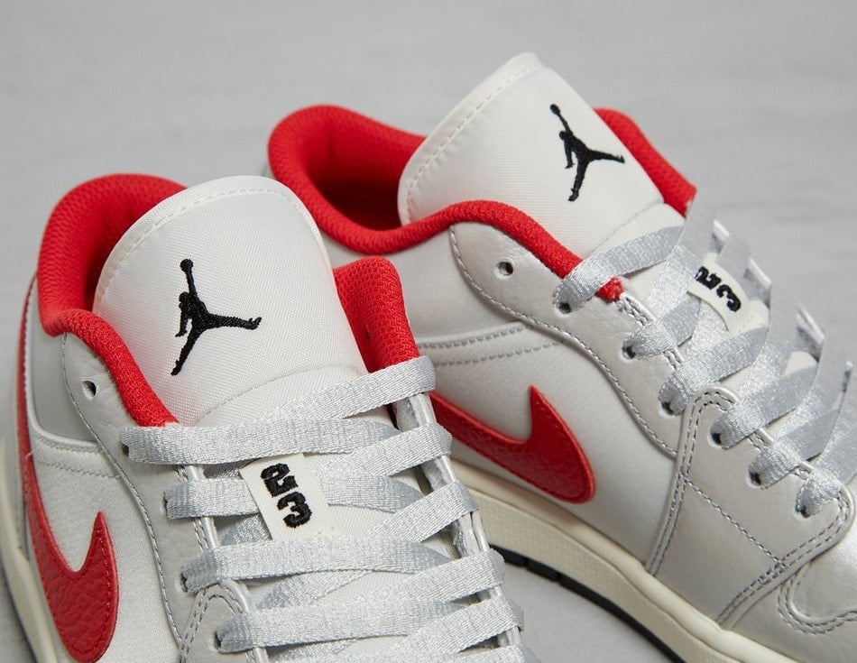 Detailed Look: Air Jordan 1 Low "Metallic Silver Red"