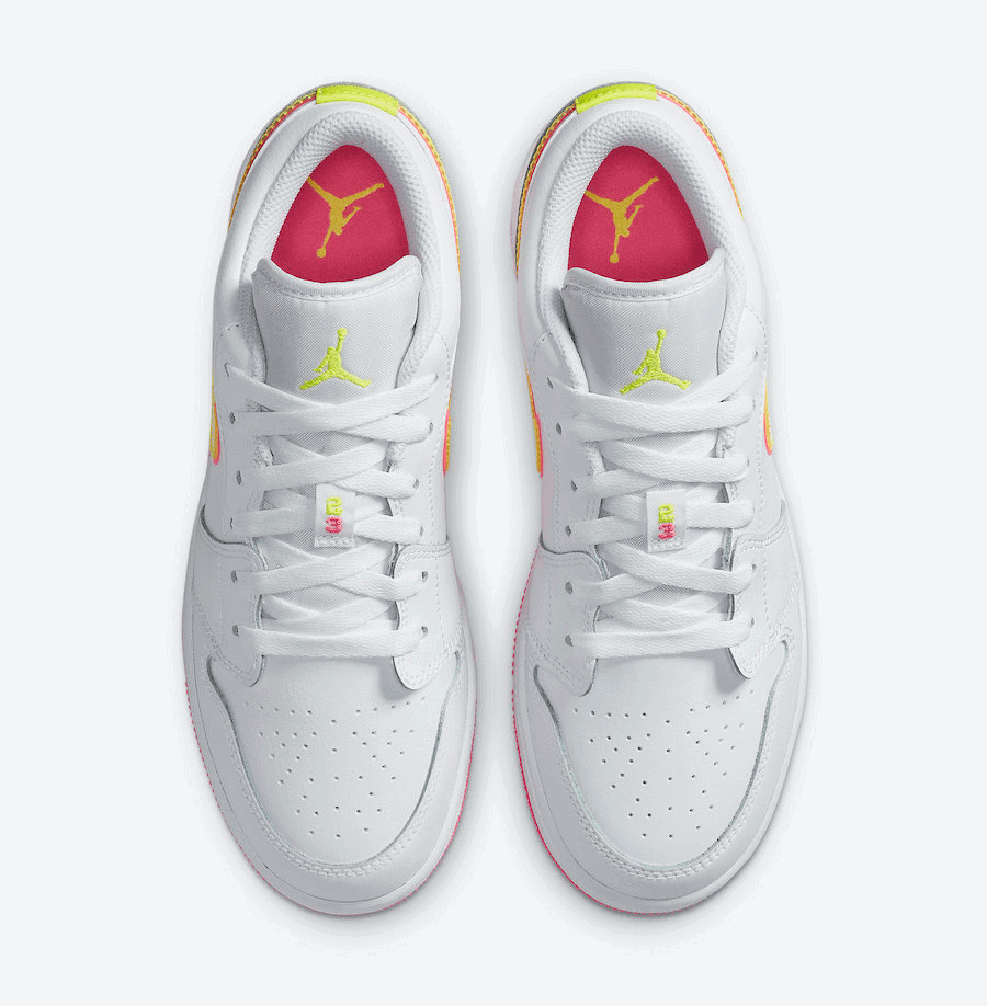 A Brand New Kid's Air Jordan 1 Low In Pink/Yellow
