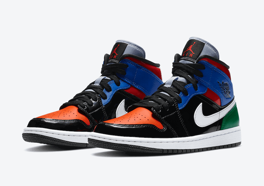 air jordan 1 mid multicolor patent
