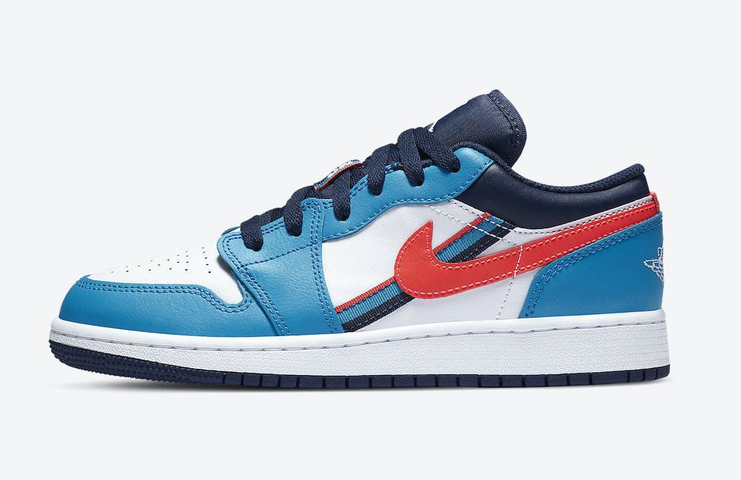 This Air Jordan 1 Low Sports Tri-Colored Ribbons