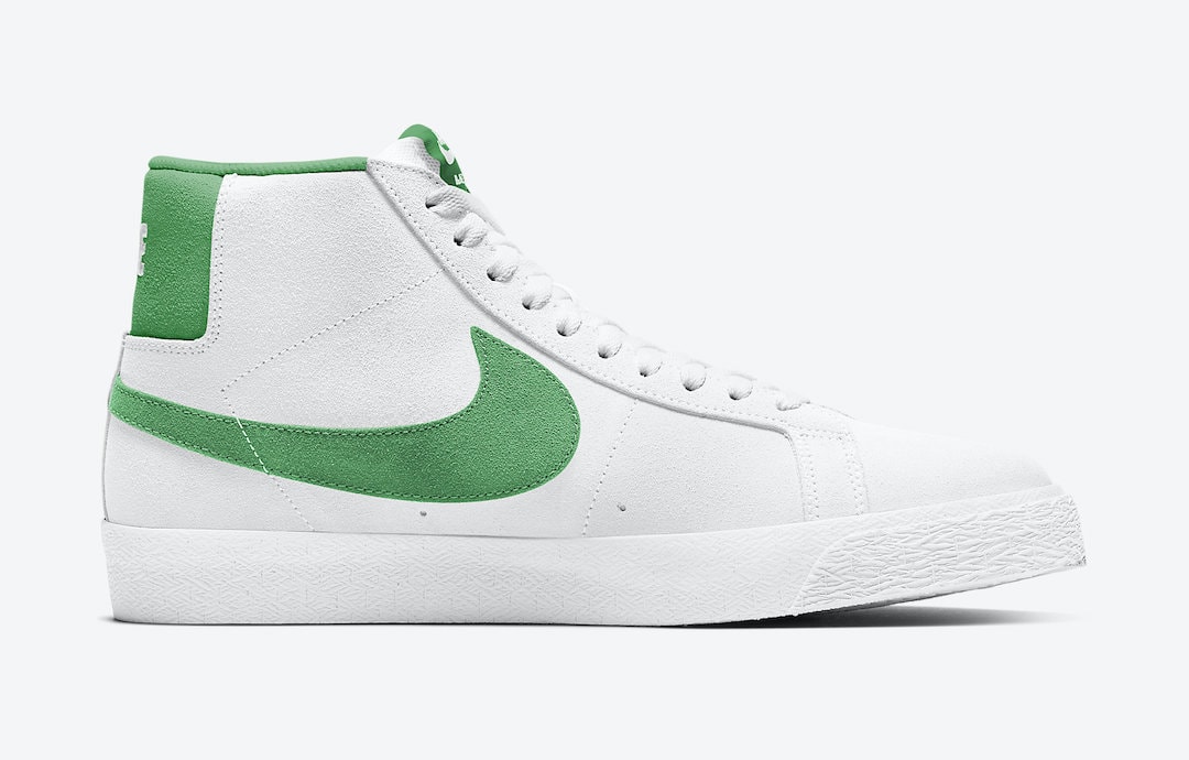 Nike Sb Blazer Mid White Green 864349 106