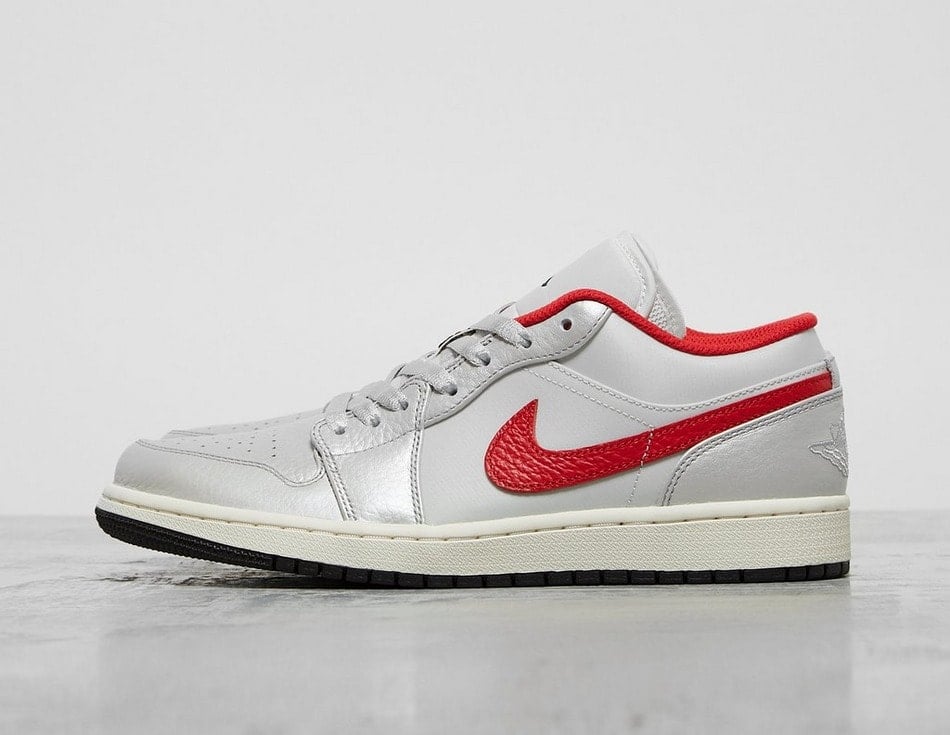 Detailed Look: Air Jordan 1 Low "Metallic Silver Red"