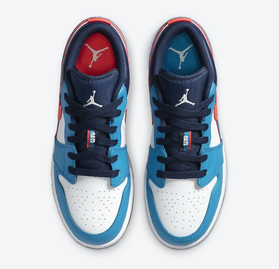 This Air Jordan 1 Low Sports Tri-Colored Ribbons