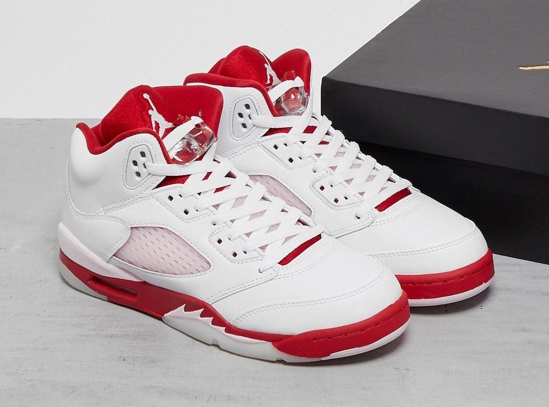 Air Jordan 5 Gs White Pink Foam Gym Red 440892 106