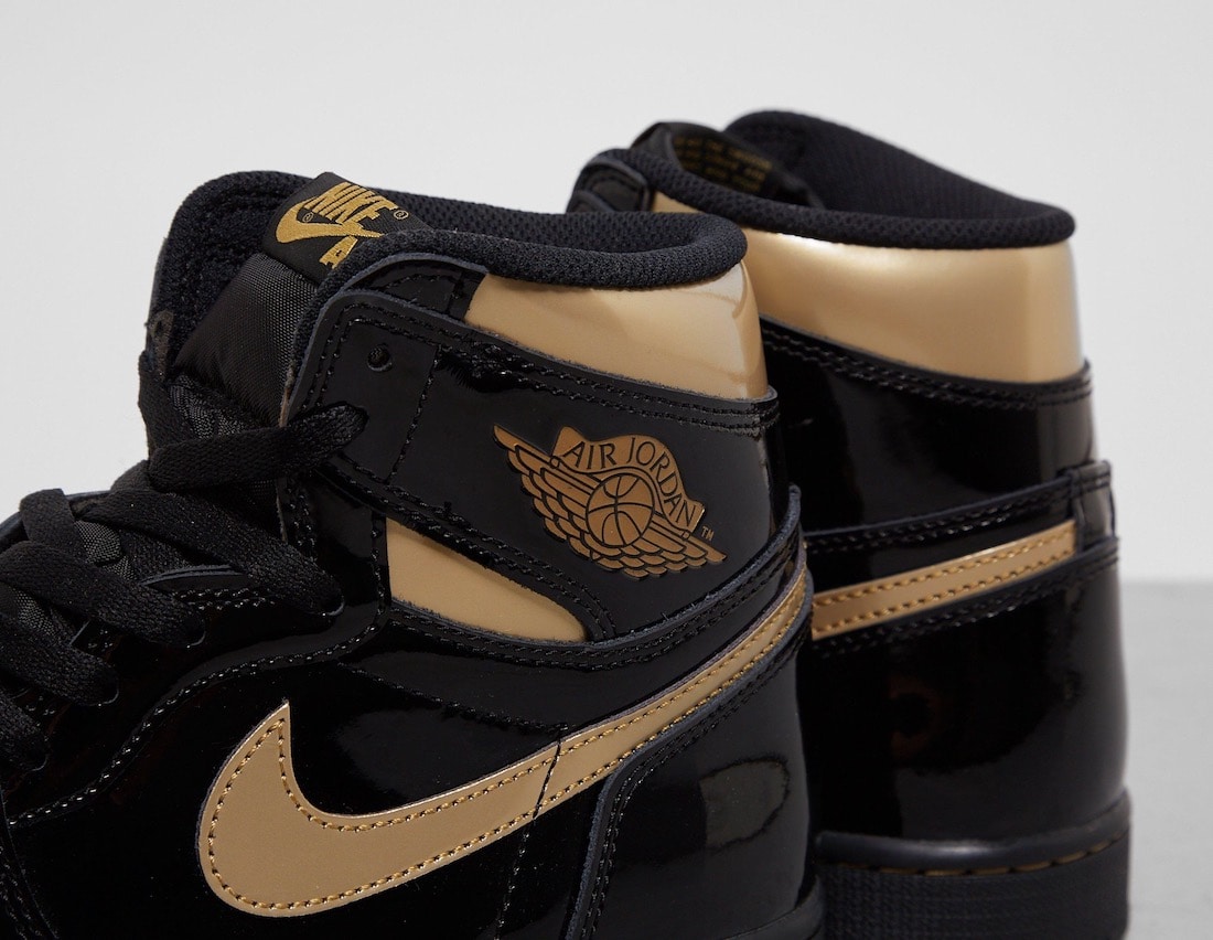 Official Images of the Air Jordan 1 High OG Patent "Black Gold"