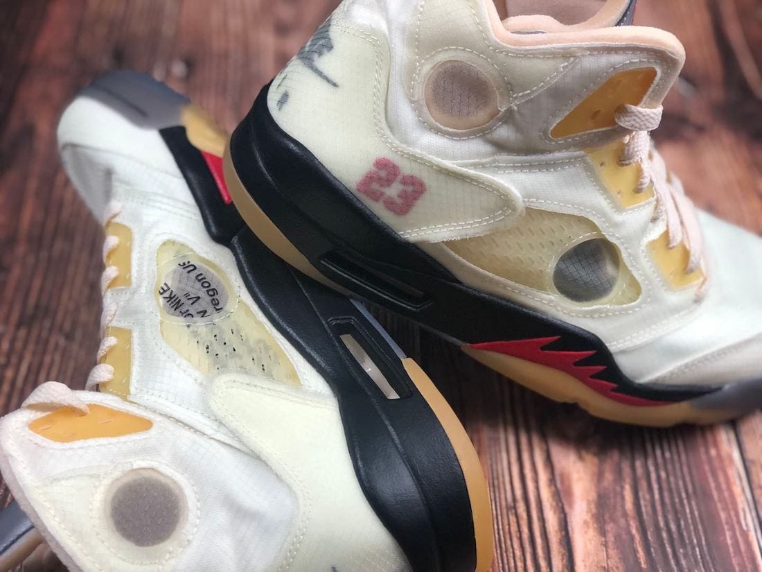 Off-White Air Jordan 5 Sail Fire Red Release Date DH8565-100
