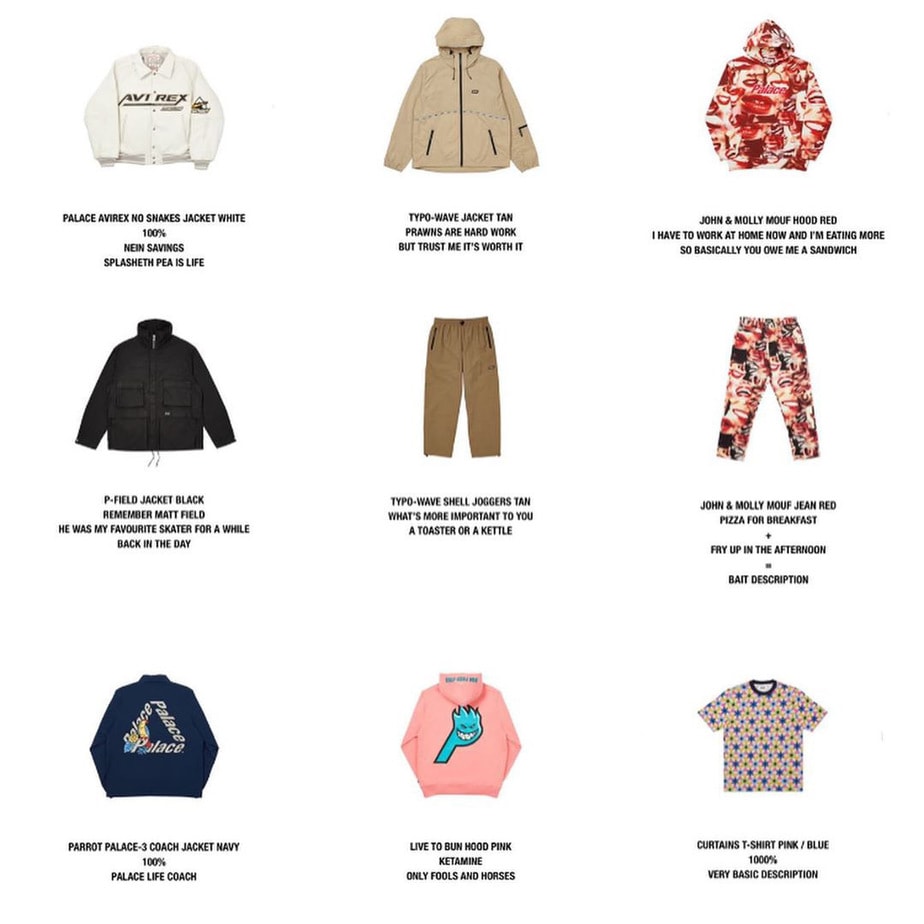 Palace Autumn 2020 Week 1 Droplist