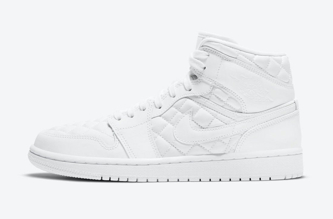 Air Jordan 1 Mid Featured in White Quilted Paneling