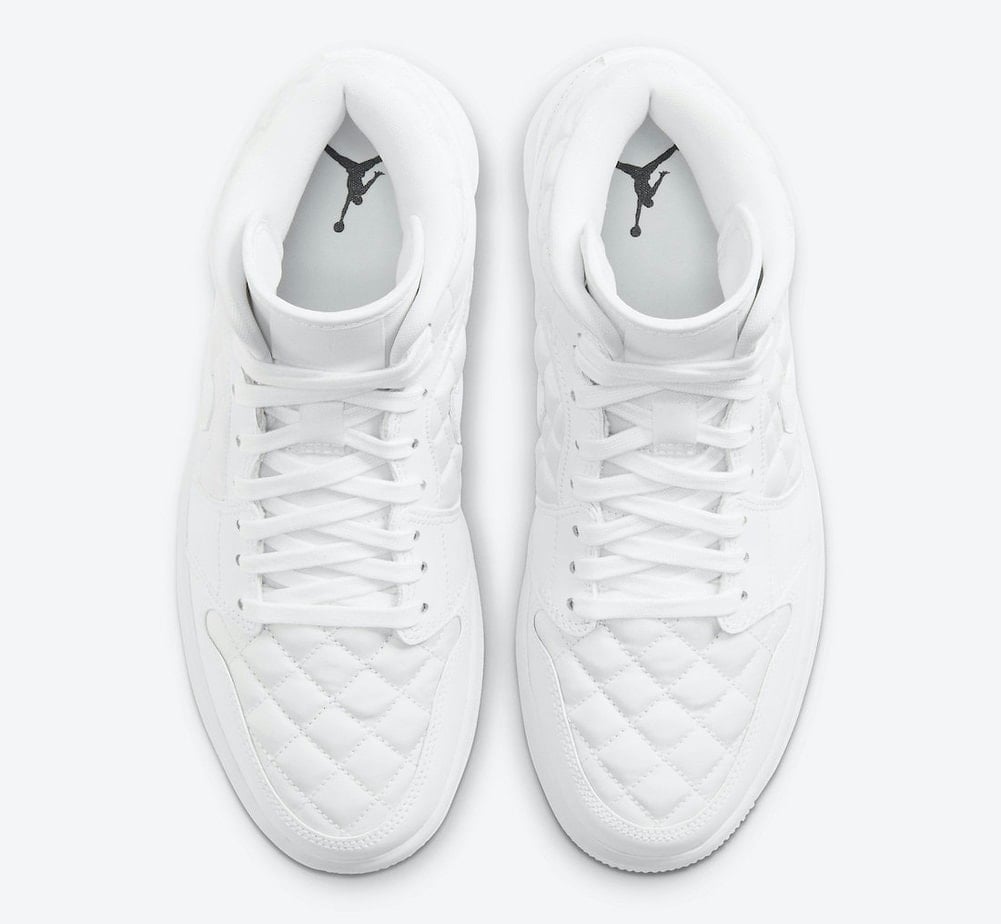Air Jordan 1 Mid Featured in White Quilted Paneling