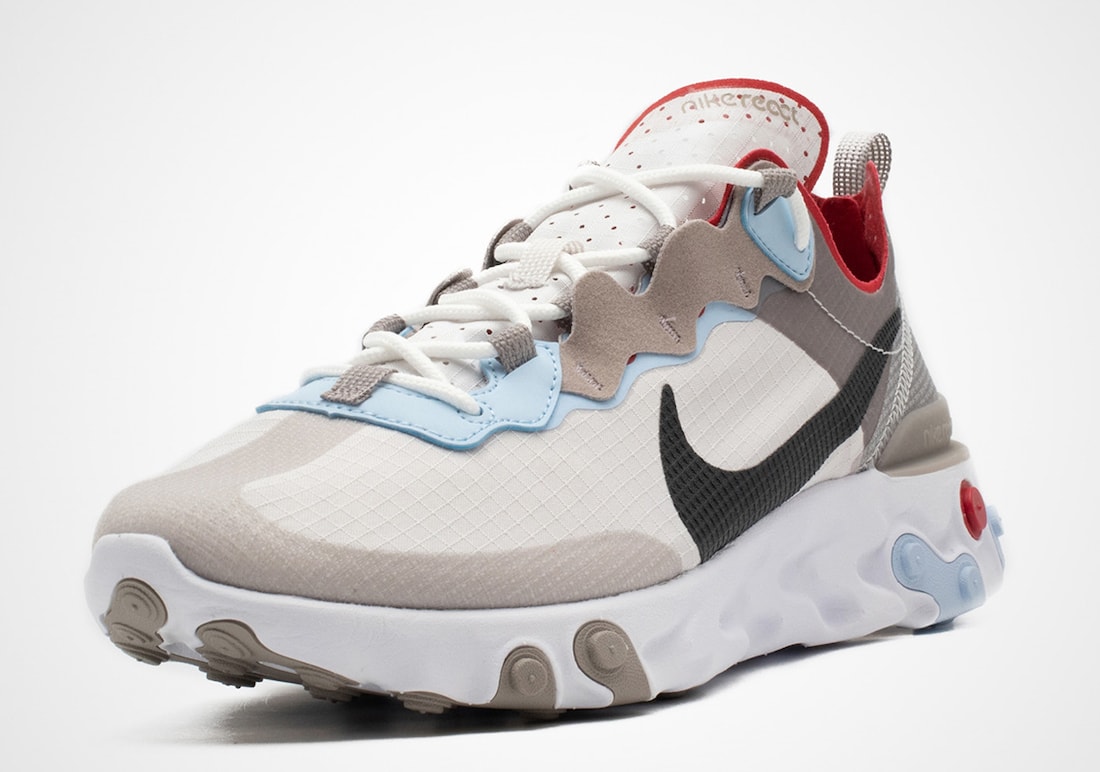 Nike Paints the React Element 55 in Light Blue and Red