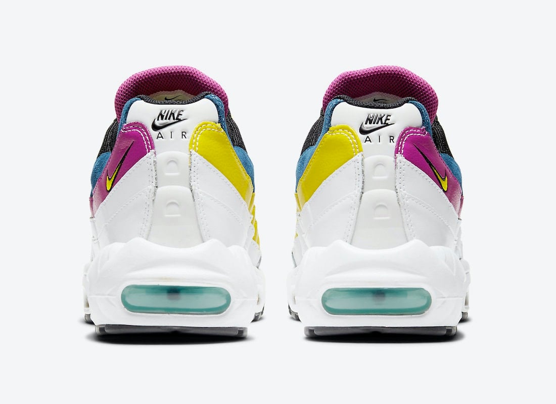 Check Out the Newest Nike Air Max 95 Highlighted with Blue, Purple, and Yellow Accents