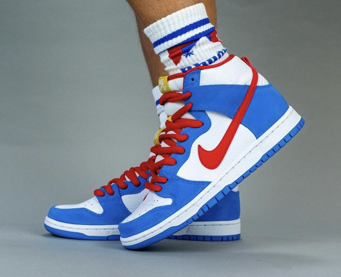On-Foot Look: Nike SB Dunk High "Doraemon"