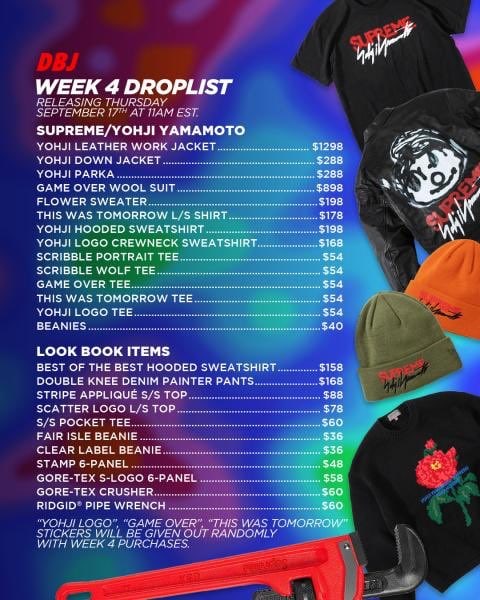 Supreme Week 4 Droplist + Retails