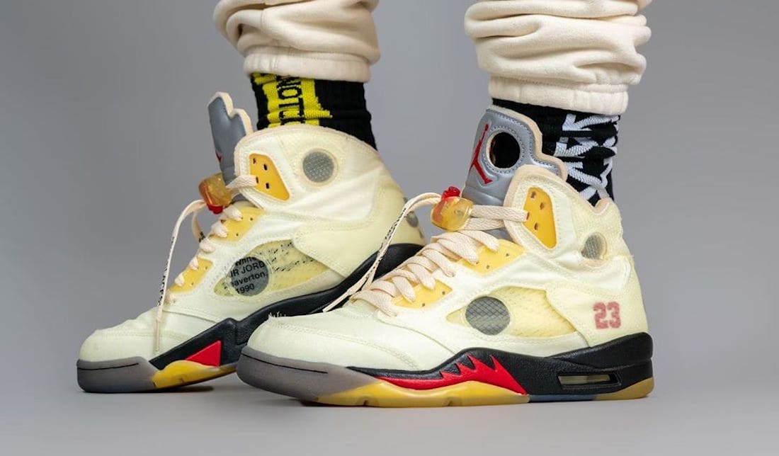 How to Buy the Off-White x Air Jordan 5 “Sail” Collection