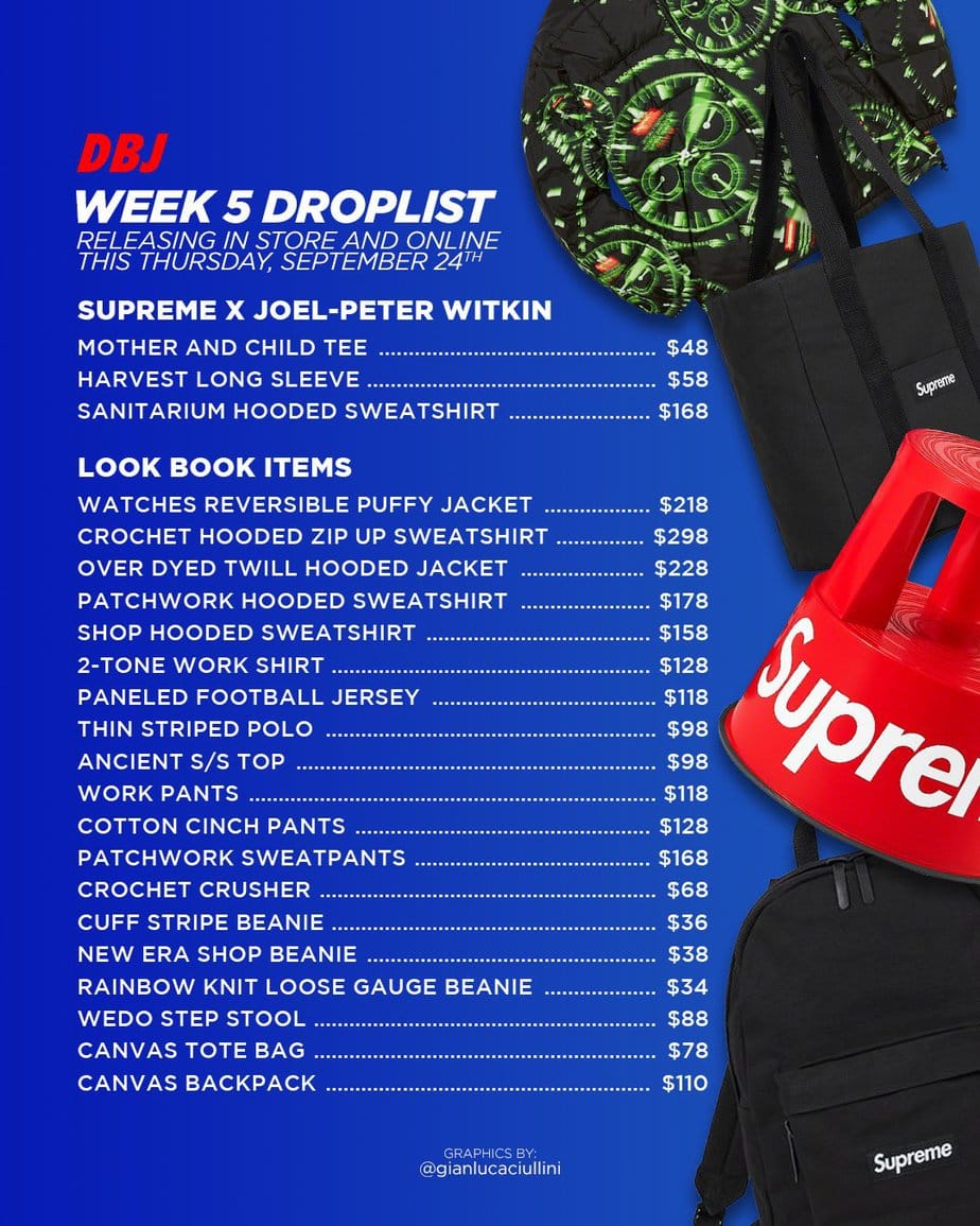 Supreme FW20 Week 5 Droplist