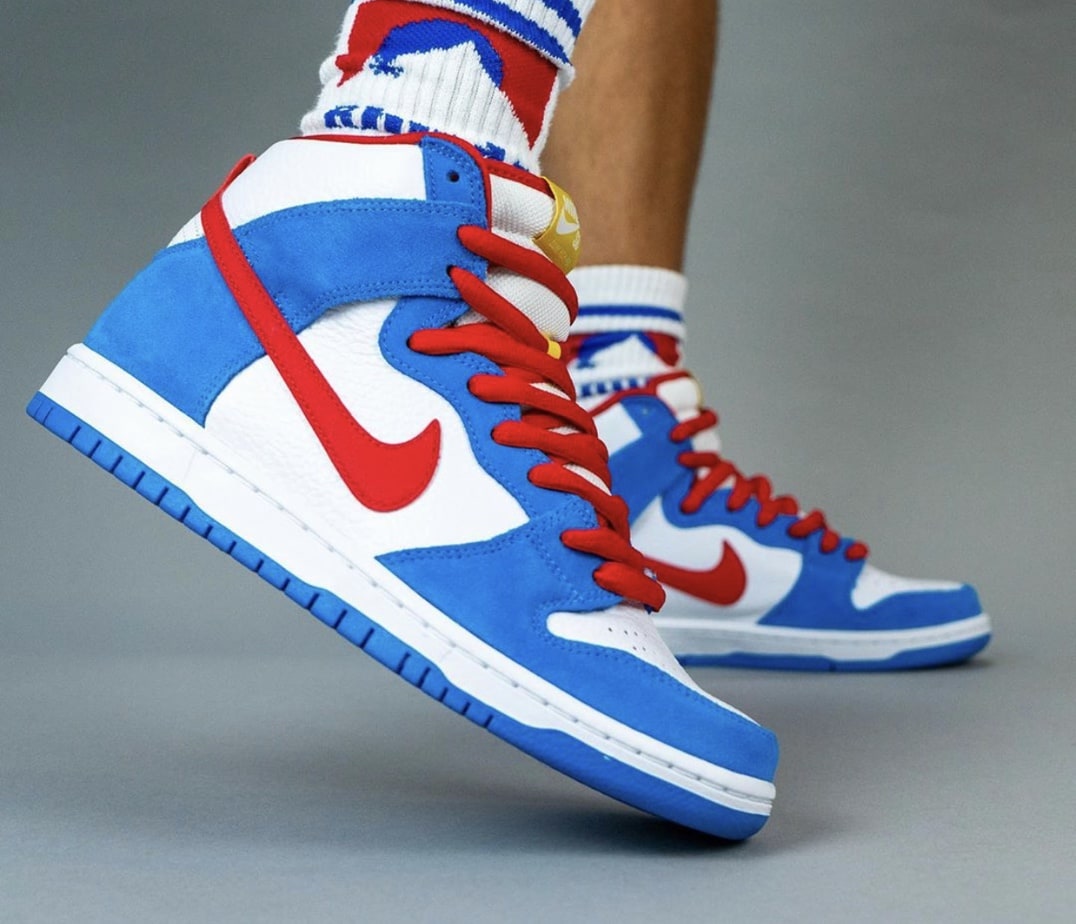 On-Foot Look: Nike SB Dunk High "Doraemon"