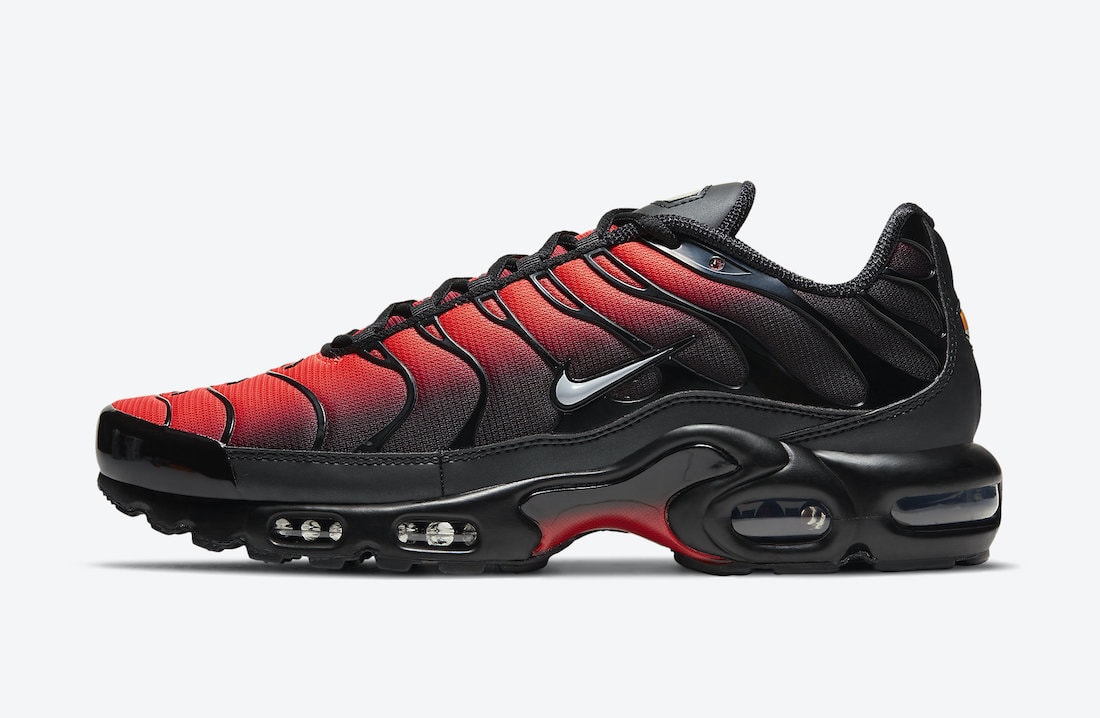 A Red and Black Gradient Design Adorns the Latest Nike Air Max Plus