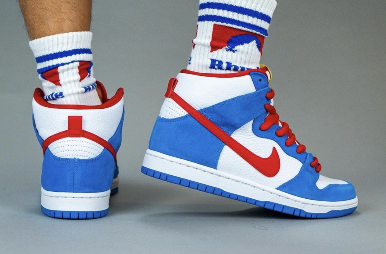 On-Foot Look: Nike SB Dunk High "Doraemon"