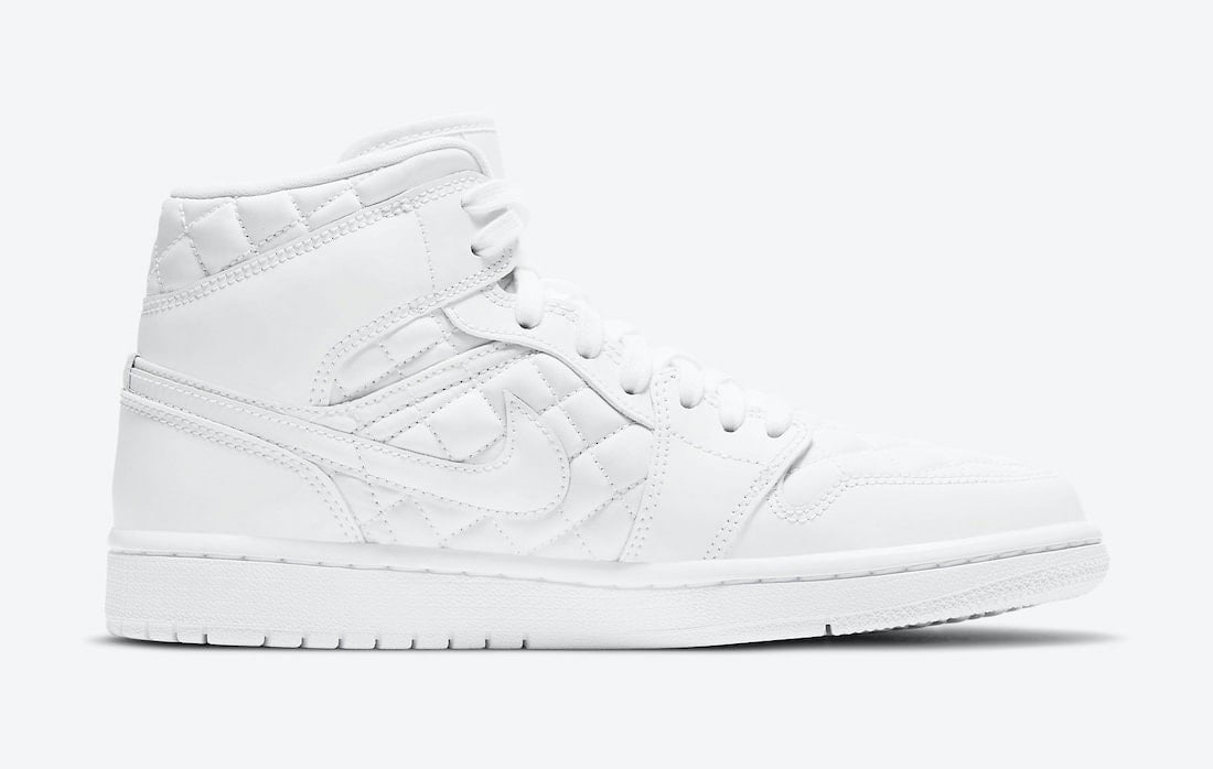 Air Jordan 1 Mid Featured in White Quilted Paneling