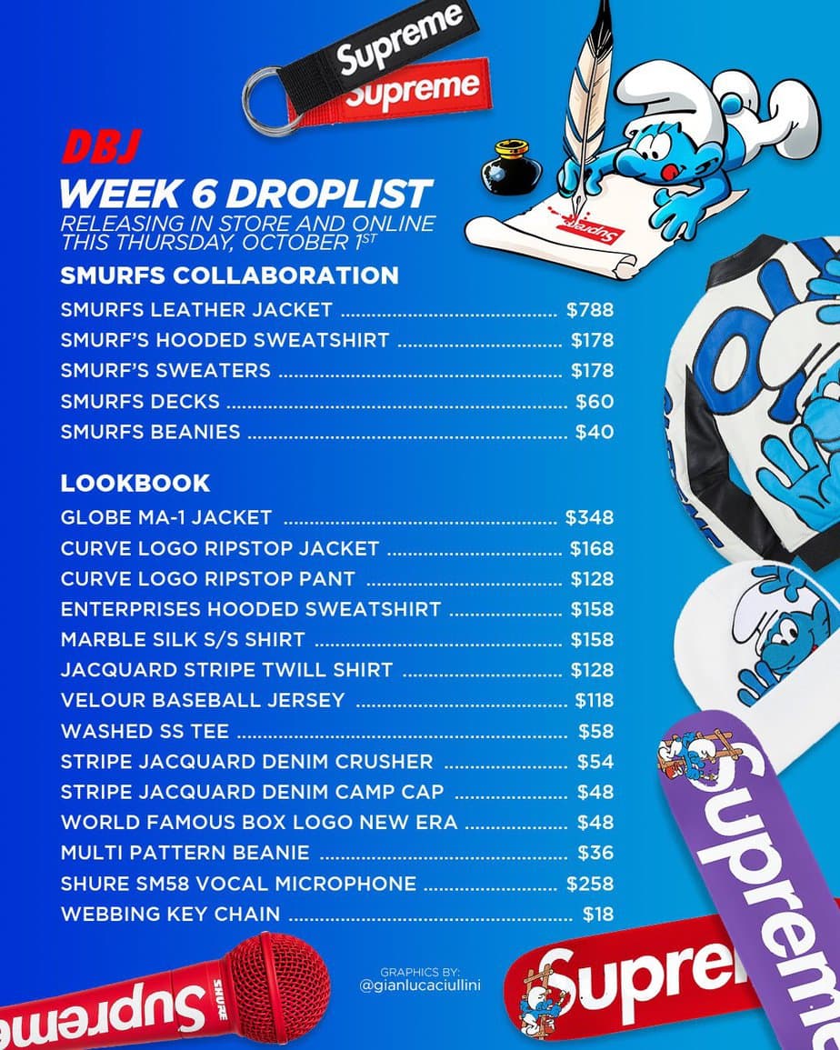 Supreme FW20 Week 6 Droplist
