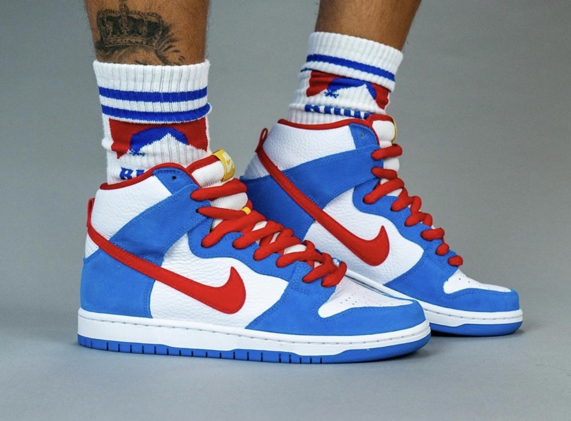 On-Foot Look: Nike SB Dunk High "Doraemon"