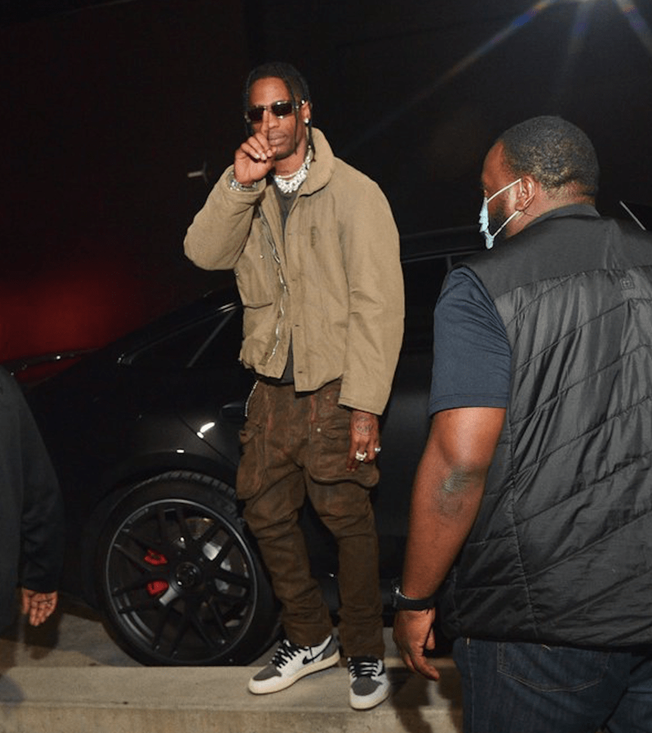 Travis Scott Seen In The Alternate "Cactus Jack" Air Jordan 1 High
