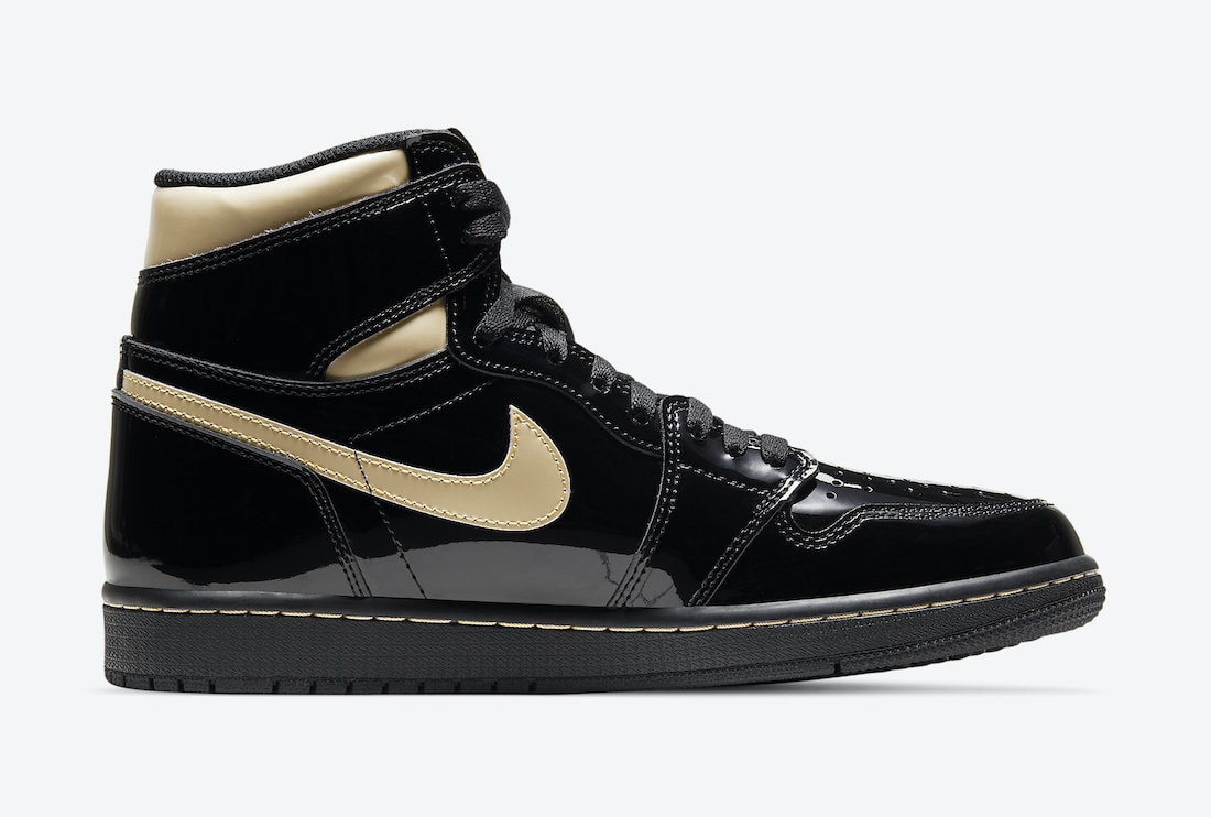 Official Images of the Air Jordan 1 High OG Patent "Black Gold"