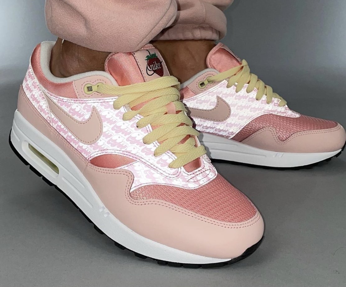 On-Foot Look at the Nike Air Max 1 Powerall "Strawberry Lemonade"