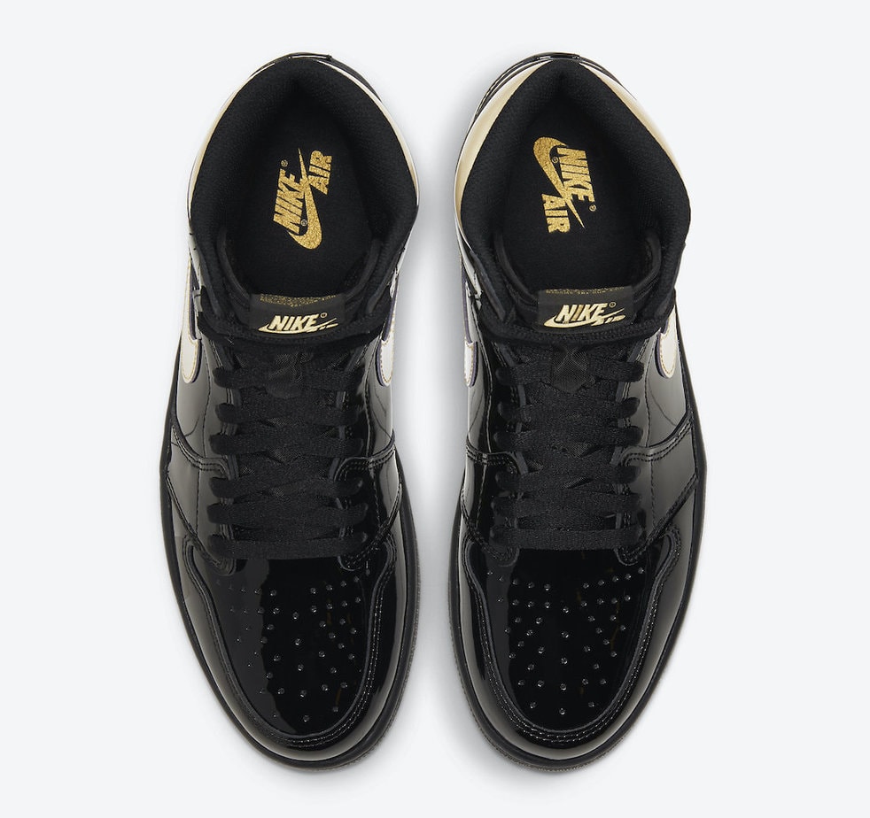 Official Images of the Air Jordan 1 High OG Patent "Black Gold"