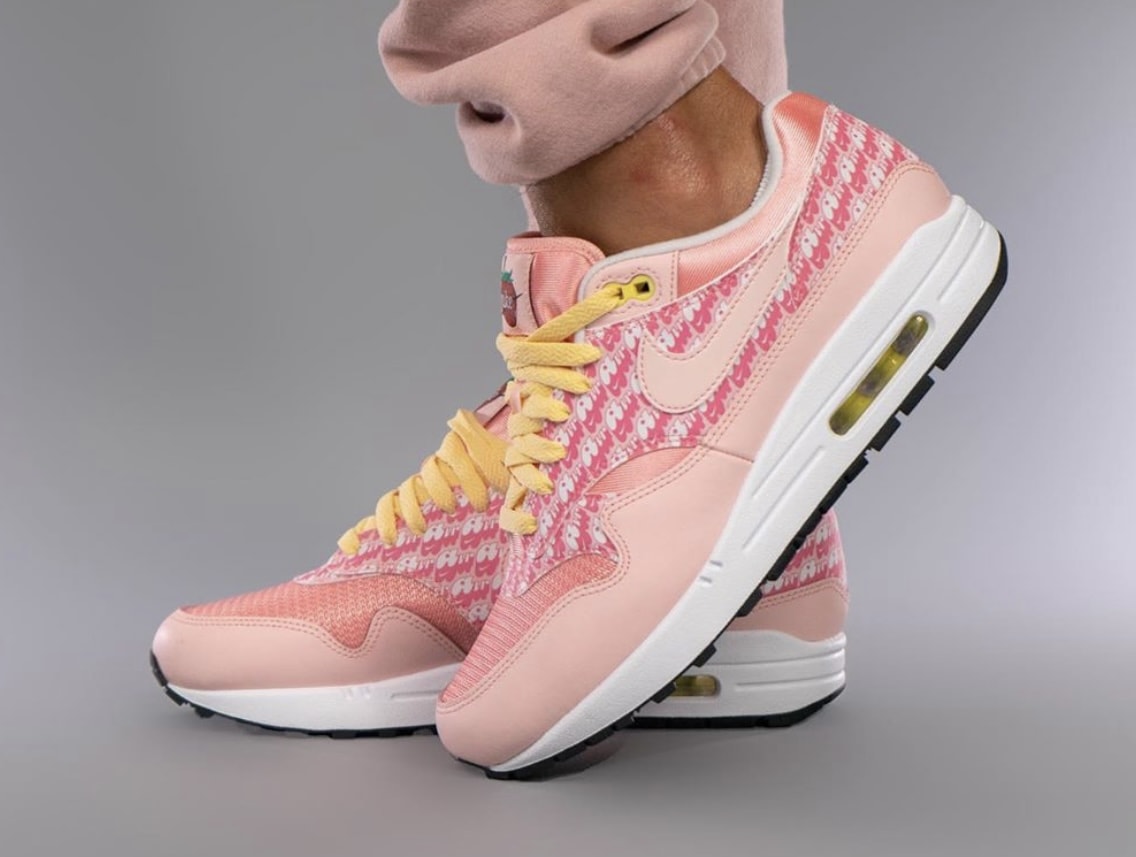 On-Foot Look at the Nike Air Max 1 Powerall "Strawberry Lemonade"