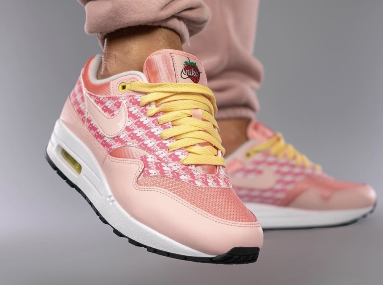 On-Foot Look at the Nike Air Max 1 Powerall "Strawberry Lemonade"