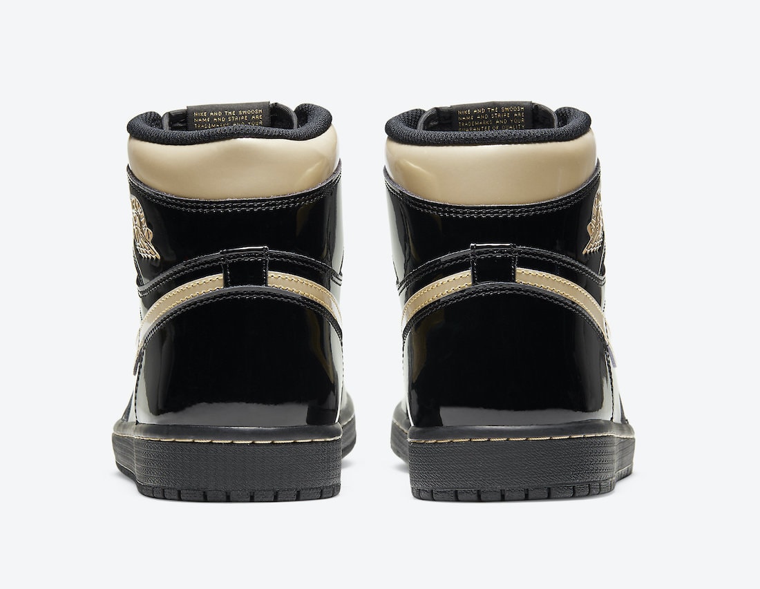 Official Images of the Air Jordan 1 High OG Patent "Black Gold"