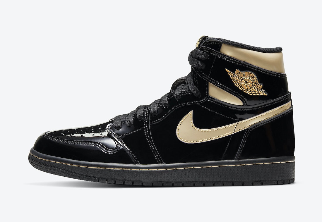 Official Images of the Air Jordan 1 High OG Patent "Black Gold"